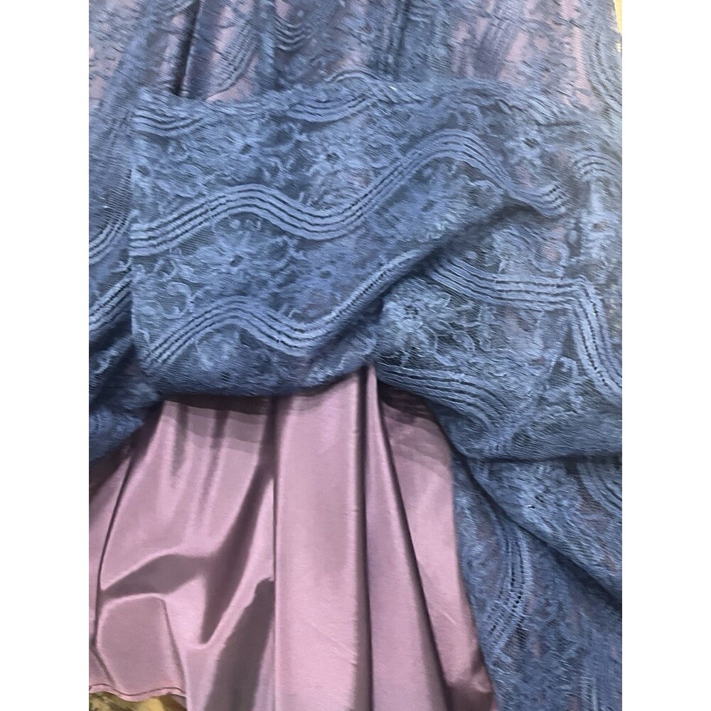 VTG 50’s Cocktail Prom Blue Lace Purple Taffeta Dress Womens Handmade*Flaw - Picture 11 of 16